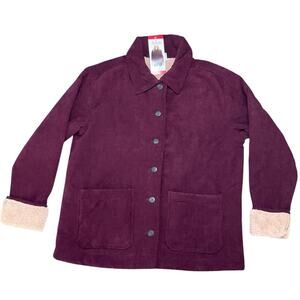Boston Traders Women's Sherpa Lined Corduroy Over shirt Red Size MEDIUM NWT